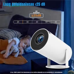DYNA® Draagbare beamer - Beamer - Projector - Mini Beamer - Wit - ‎‎22cm x 14cm x 12cm — thumbnail 2