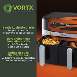 Dubbel Mand Airfryer 9L met 10 Voorgeprogrammeerde Instellingen en 1800W Vermogen — thumbnail 6