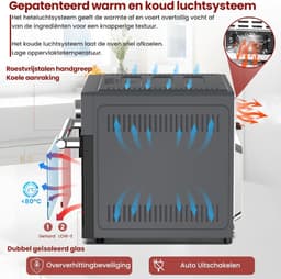 Aurixi® Heteluchtoven - Oven - Airfryer Oven - Grijs - ‎44cm x 46cm x 38cm — thumbnail 2