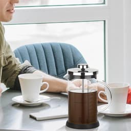 Ynkkvre -Pressfilter-Kaffeemaschine - 600Ml - Hittebestendig Glas En Roestvrij Staal Constructie Voor Koffie Of Thee - 1 - Thuis, Camping, Kantoor — thumbnail 5
