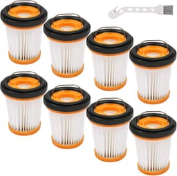 Namajunas - Stofzuigerfilter - Filter geschikt voor Shark WV200, WV200EU, WV201, WV205, WV220 Kruimelzuiger - Geschikt voor Shark Wandvac ION W1 - 8 stuks - met schoonmaakborstel — thumbnail 1