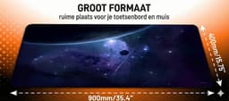 Olivivo® Muismat Heelal - Gaming Mousepad XXL - Onderlegger - Grote Muismat - 90x40 CM - Bureaulegger - Toetsenbord - Anti Slip - Waterproof - Desktop mat — thumbnail 3