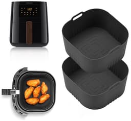 2 stuks Geschikt voor HD9252 HD9200 HD9255 luchtkoker silicone bakplaat vierkant luchtkoker silicone bakplaat luchtkoker accessoires- grijs — thumbnail 6