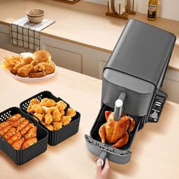 Siliconen vorm heteluchtfriteuse voor Ninja Foodi Max Dual Zone AF400EU, Ninja Airfryer-accessoires 9,5 L 10,4 L, siliconen vorm voor Ninja Double Stack XL SL400EUCP, siliconen voeringen voor Ninja — thumbnail 3