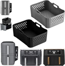 Siliconen vorm heteluchtfriteuse voor Ninja Foodi Max Dual Zone AF400EU, Ninja Airfryer-accessoires 9,5 L 10,4 L, siliconen vorm voor Ninja Double Stack XL SL400EUCP, siliconen voeringen voor Ninja — thumbnail 1