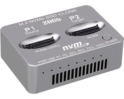 Dual-Bay M.2 NVMe SSD Kloner Dockingstation USB-C 20Gbps Offline Duplicator