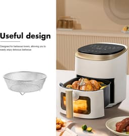 Ronde RVS Plaat voor Airfryer en Oven - Verticaal Grillen — thumbnail 4