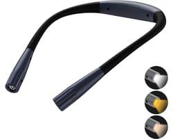 Quvo® Neklampje - Neklamp - Flexibele Neklamp - Oplaadbaar - 3 Standen- Zwart- 20cm x 14cm x 3cm