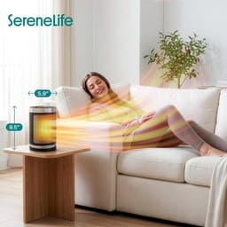 Draagbare Elektrische Kachel met Thermostaat en WiFi Besturing voor Thuis — thumbnail 4
