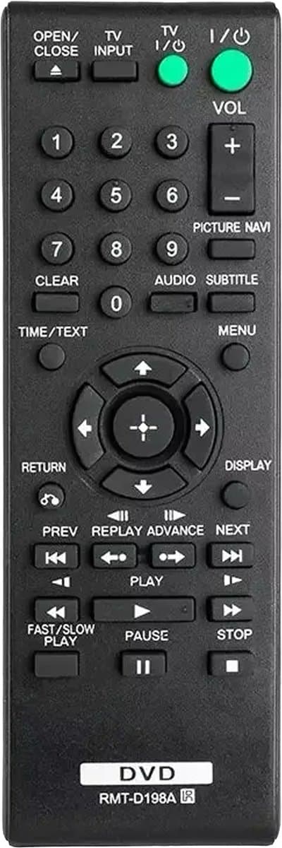Bedienbaas DVD/CD Afstandsbediening - Geschikt voor Sony - RMT-D198A/RMT-D198P/DVP-SR serie — afbeelding 1