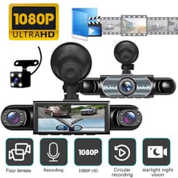 360° rondomzicht-dashcam met 4 kanalen, 1080p Full HD-opname, infrarood nachtzicht, G-sensor, loopopname, plug-and-play, geschikt voor voertuigen, taxivloten en thuisgebruik ter bescherming van de verkeersveiligheid. — thumbnail 1