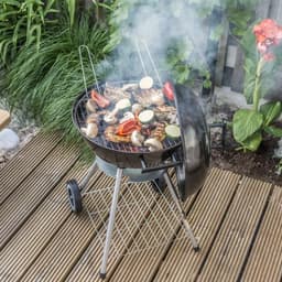 Kogel Barbecue - Houtskool Barbecue - BBQ - Barbecue op Wielen - Kookgerei - Grilrooster - Grillen - Egg BBQ - met Geïsoleerde Handvaten, Ontluchtingssysteem, As Opvangbak, Deksel en Opbergrooster - voor Vlees, Vis en Groente - Metaal - Zwart — thumbnail 2
