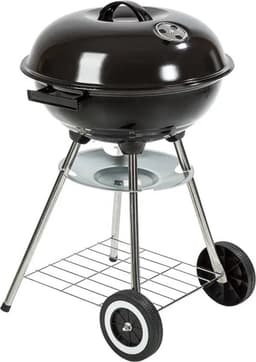 Kogel Barbecue - Houtskool Barbecue - BBQ - Barbecue op Wielen - Kookgerei - Grilrooster - Grillen - Egg BBQ - met Geïsoleerde Handvaten, Ontluchtingssysteem, As Opvangbak, Deksel en Opbergrooster - voor Vlees, Vis en Groente - Metaal - Zwart — thumbnail 1