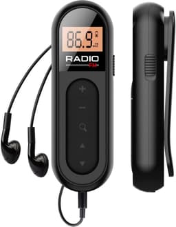 Radio - FM Radio - Draagbare Oplaadbare Zakradio met LCD Display en Belt Clip - Voor Joggen en Wandelen - Zwart — thumbnail 1