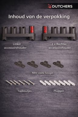 Dutchers® Ophangsysteem geschikt voor de Dyson V7, V8, V11, V12, V15 Gen 5 modellen - Wandhouder stofzuiger - Muurbeugel - Onderdelen Steelstofzuiger - Wall mount - Stofzuigeraccessoires - Docking station stofzuiger - Ruimtebesparend en stijlvol — thumbnail 3