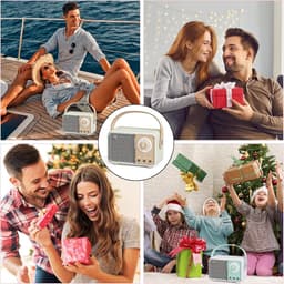 Retro Bluetooth- Vintage Bluetooth Speaker - Mini Retro Design With Stereo Bass Enhancement - Beige — thumbnail 4