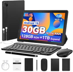 Hotlight G13L Tablet - Andriod 15 Tablet Met Toetsenbord - Hoes - Stylus - Muis- 30GB RAM+128GB ROM - Octa Core -10.1 inch - Widevine L1 - 6200 mAh - Wifi 6 - Zwart — thumbnail 1