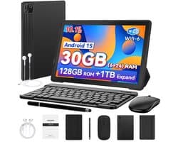 Hotlight G13L Tablet - Andriod 15 Tablet Met Toetsenbord - Hoes - Stylus - Muis- 30GB RAM+128GB ROM - Octa Core -10.1 inch - Widevine L1 - 6200 mAh - Wifi 6 - Zwart