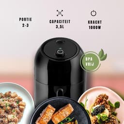 SAVI® Mini Airfryer - Airfryer - Heteluchtfriteuse - Compact - Zwart - 28cm x 29cm x 37cm ; 3 kg — thumbnail 3
