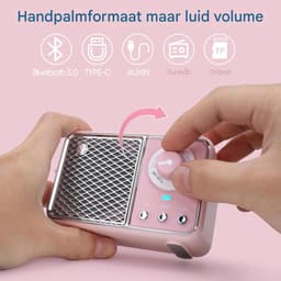 Retro Bluetooth- Vintage Bluetooth Speaker - Mini Retro Design With Stereo Bass Enhancement-Roze — thumbnail 2
