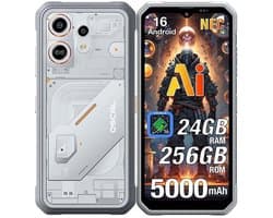 OSCAL MARINE 3 Robuuste Smartphone - 24GB RAM+256GB ROM - 5000mAh Robuuste Telefoon - 6,56 Inch - IP68 IP69K - Dual SIM 4G - Android 16 - BT5.0 - NFC GPS - Wit