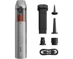 RYER Kruimeldief - Draadloze Handstofzuiger - 120W - 30 Min Accuduur - HEPA-filter - Voor Zuigen, Blazen, Oppompen & Vacuümopslag - Incl. 5 Opzetstukken