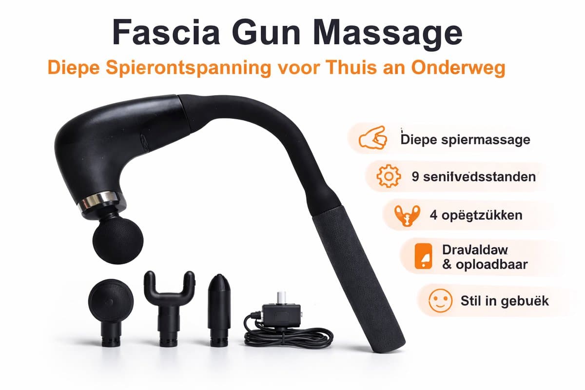 iSWISS Massage Gun - Sport en Relax Massageapparaat - Krachtig en Draadloos - Extra Opzetstukken beter Rug masseren — afbeelding 1