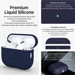 DECODED Siliconen AirPods Hoesje - Geschikt voor AirPods Pro 3 - Soft Touch Silicone - Ondersteund Draadloos Opladen - Valbescherming - Blauw — thumbnail 2