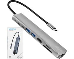 Nuvance USB C Hub - HDMI 4K - Splitter - Docking Station - Micro & SD kaart lezer - Ethernet - USB C Laptop Opladen