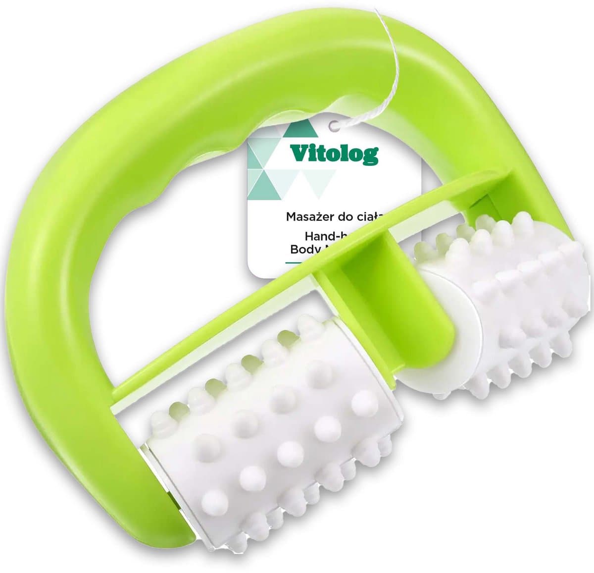 Vitolog - Handmatige Anti-cellulitis Massager - Ergonomisch - Groen en Wit — afbeelding 1