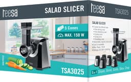 Teesa - TSA3025 Serie - Elektrische Groentesnijder - 150W - Vijf Raspsoorten — thumbnail 5