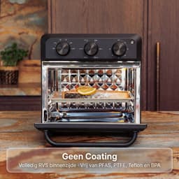 Safecourt 6-in-1 Airfyer oven - 100% PFAS-vrij - 6 programma’s - 80 tot 230 graden - Airfryer, bakken, roosteren, toasten, grillen & opwarmen - Zwart — thumbnail 12