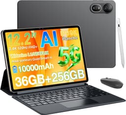 Tablette Blackview Mega 12 - 12,2 inch - Android 16 - 5G - 36GB RAM - 256GB ROM - 10000mAh Accu - 50MP+8MP Camera - Met toetsenbord en stylus - Grijs — thumbnail 1