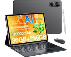 Tablette Blackview Mega 12 - 12,2 inch - Android 16 - 5G - 36GB RAM - 256GB ROM - 10000mAh Accu - 50MP+8MP Camera - Met toetsenbord en stylus - Grijs