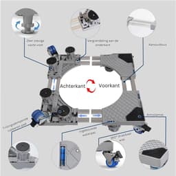 Calviero® Wasmachine verhoger - kast - wasmachine onderstel verstelbaar - Max 400 KG - 4 Wielen — thumbnail 3