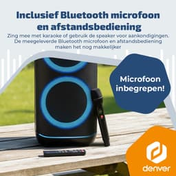 Denver Bluetooth Speaker Party Box - Discolichten - Partybox - Incl Microfoon - Luidspreker - BPS470 — thumbnail 5