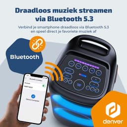 Denver Bluetooth Speaker Party Box - Discolichten - Partybox - Incl Microfoon - Luidspreker - BPS470 — thumbnail 4