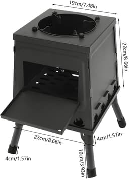 Linkforu - Inklapbare Campinghoutkachel – Buitenhaard - Houtkachel – BBQ – Verstelbaar in Hoogte 36-56 cm – Breedte 55 cm — thumbnail 3