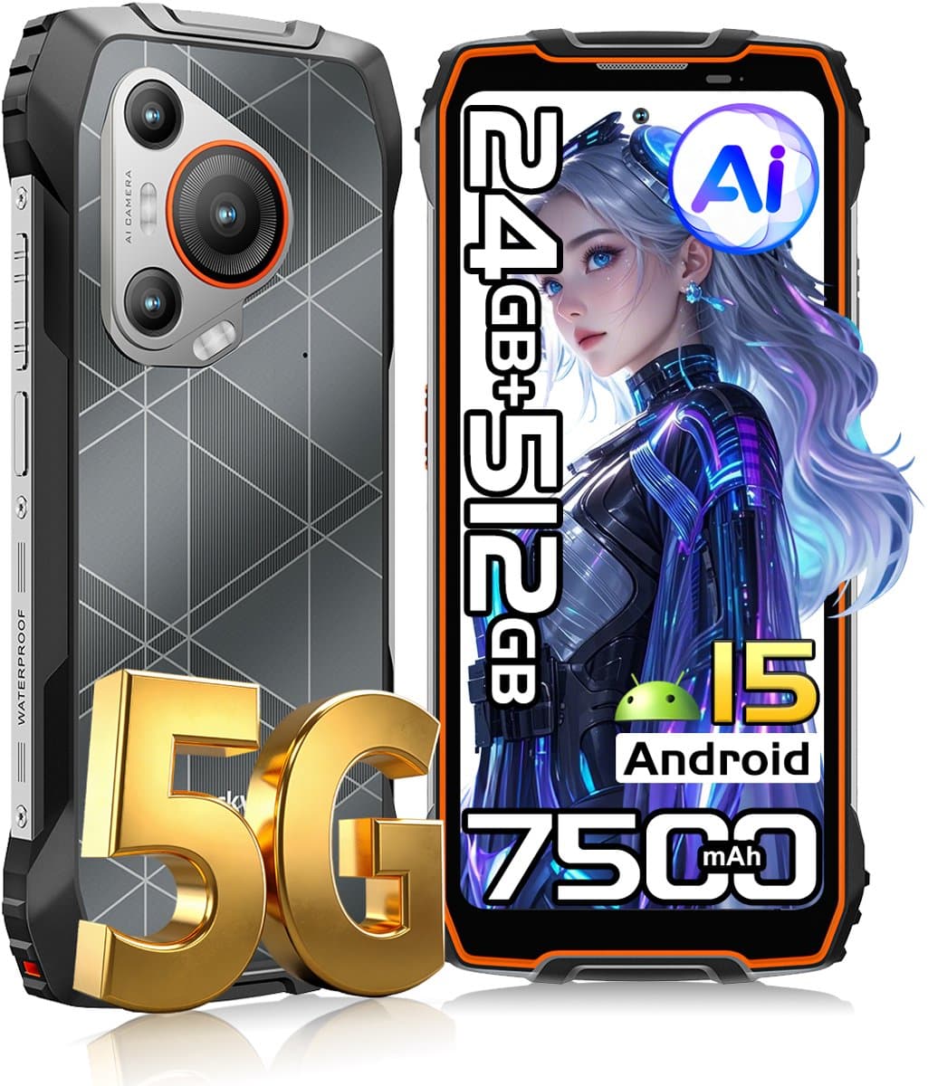 Blackview BL7000 - Smartphone 5G - 6.78 inch - Android 15 - 24GB RAM - 512GB ROM - 50MP Camera - 7500mAh - IP68 Waterdicht - NFC - OTG - GPS - FM - Oranje — afbeelding 1