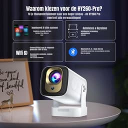 Zyrex® Draagbare beamer - Beamer - Projector - Mini Beamer - Wit - 20cm x 11cm x 10cm — thumbnail 4