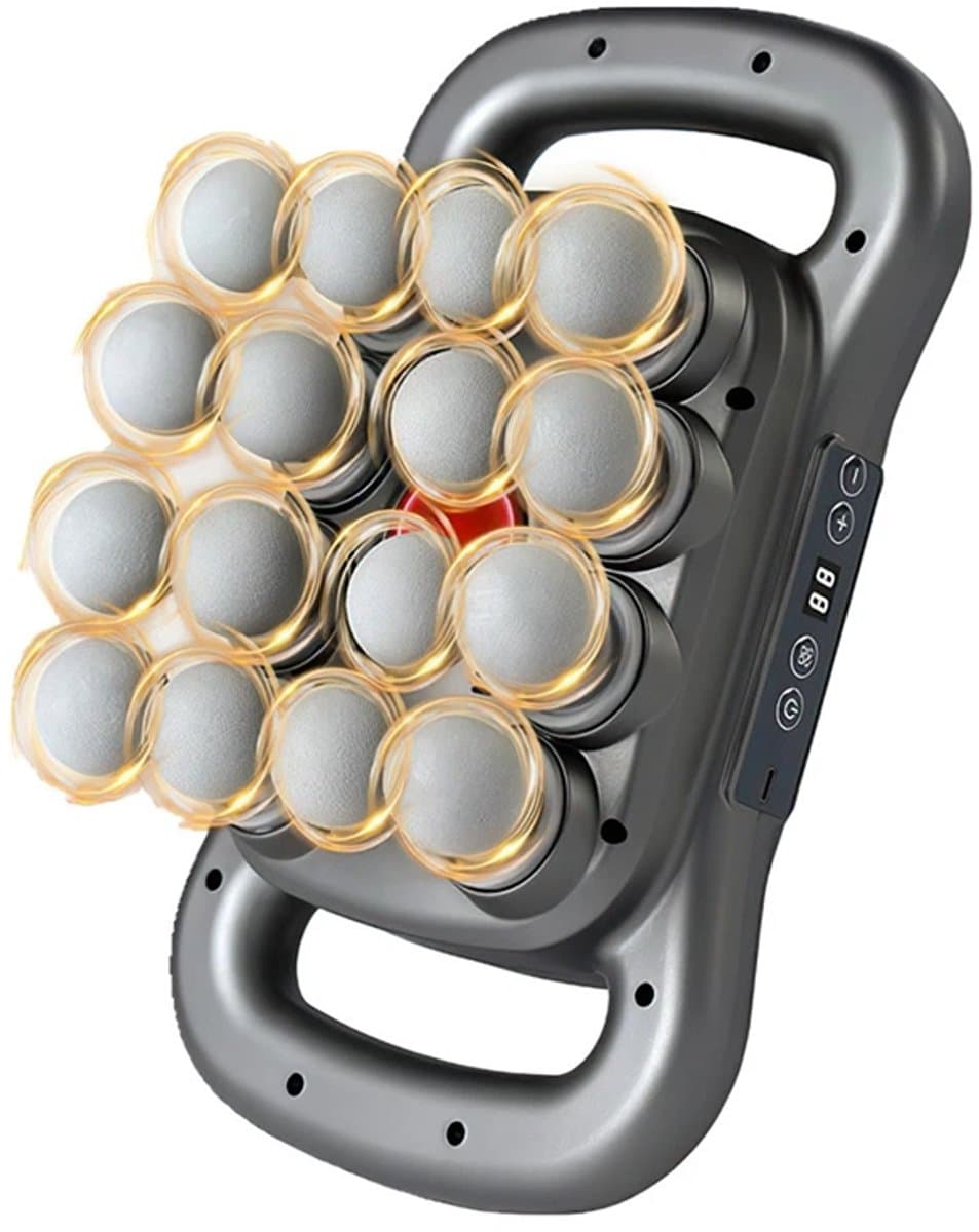 Massagepistool - Massageapparaten - 16-koppige Diepe Weefsel Massager - Zwart 1800mAh & 9 Modi + 9 Intensiteitsniveaus - Met Rood Licht Therapie - Voor Thuis en Fitness — afbeelding 1