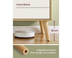 TV-kast lowboard 120 cm voor televisie tot 55 inch | Moderne televisiekast met 2 open vakken & opbergkastje, natuurlijke eikenkleur + crèmewit | Afmetingen 120 x 40 x 49 cm | Abkantoor