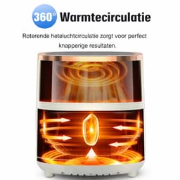 DeMoi Airfryer | Luchtfriteuse XL | 6L inhoud | Multifunctioneel | 80ºC tot 200ºC | 8 Kookfuncties | Zwart — thumbnail 7
