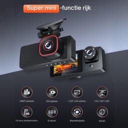 Quvo® Dual Dashcam - Dashcam Voor Auto 1080p - Voor en Achter Camera – Zwart - 11cm x 2cm x 6cm — thumbnail 3