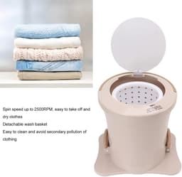 Mini Wasmachine met Centrifuge - Handmatige Centrifuge voor Ondergoed, Sokken & Babykleding - Compact Droogapparaat voor Reizen & Camping — thumbnail 5
