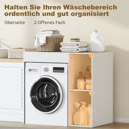 Homcom Kast boven wasmachine-Spaanplaat-90L x 60B x 90,5H cm-Wit — thumbnail 4