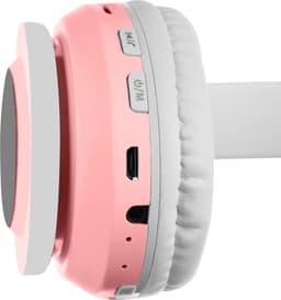Draadloze Bluetooth-oortjes met een opvallend kattenoortjesdesign, stereo-koptelefoon met microfoon en verstelbare hoofdband, Geschikt voor desktops, laptops, tablets en smartphones. Kleur: Roze — thumbnail 3