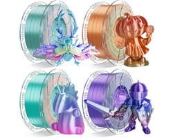 3D Printer Filament Zijde PLA 1.75mm Regenboog Kleurenset 4x1kg Bundel