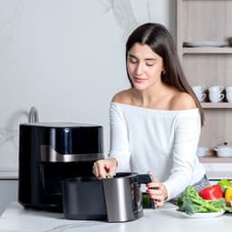 Black & Decker BXAF6500E Enkel 6,5 l Vrijstaand 1600 W Friteuse met weinig vet Zwart, Grijs — thumbnail 10