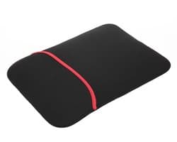 Laptophoes - Laptop sleeve - Opening bovenkant - 40x29cm - 17 inch - Reversible - Laptop beschermer / protection - Neopreen - Computerhoes - Zwart met rood - Jonyx